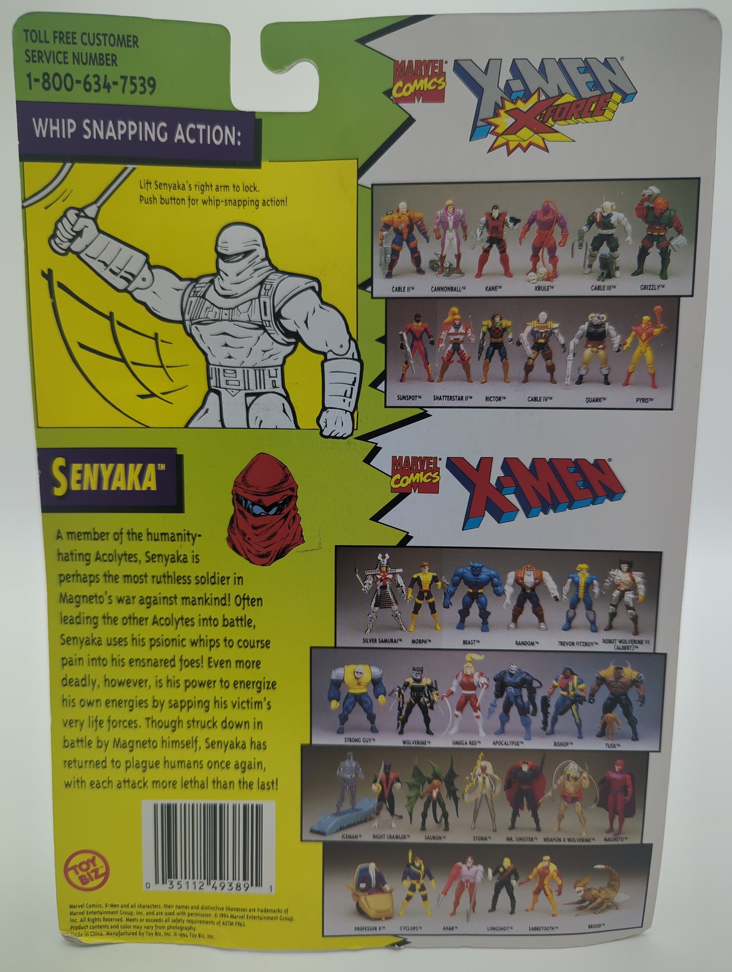 ToyBiz 1994 X-Men Senyaka Action Figure