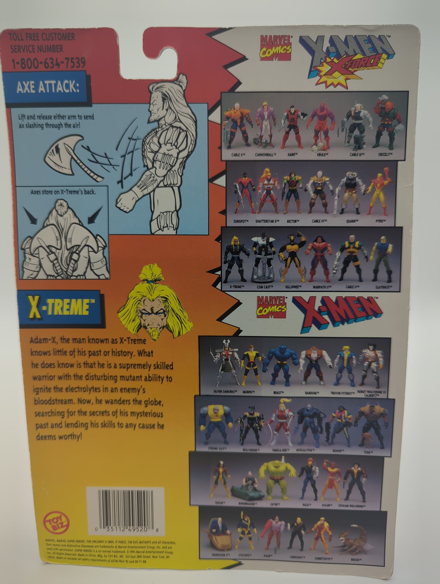 ToyBiz 1994 X-Men X-Force X-Treme Action Figure