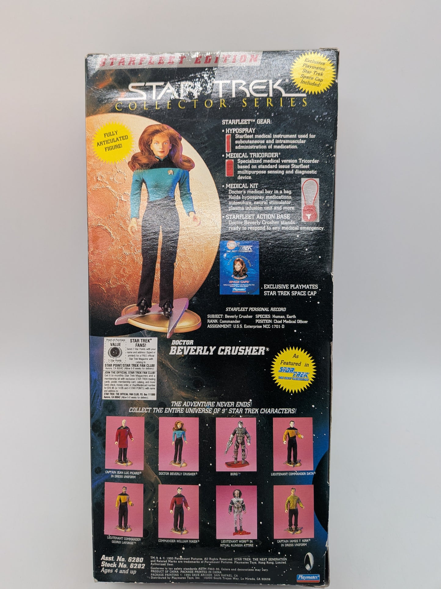 Playmates 1995 Star Trek Collector Series Doctor Beverly Crusher 9" Action Figure
