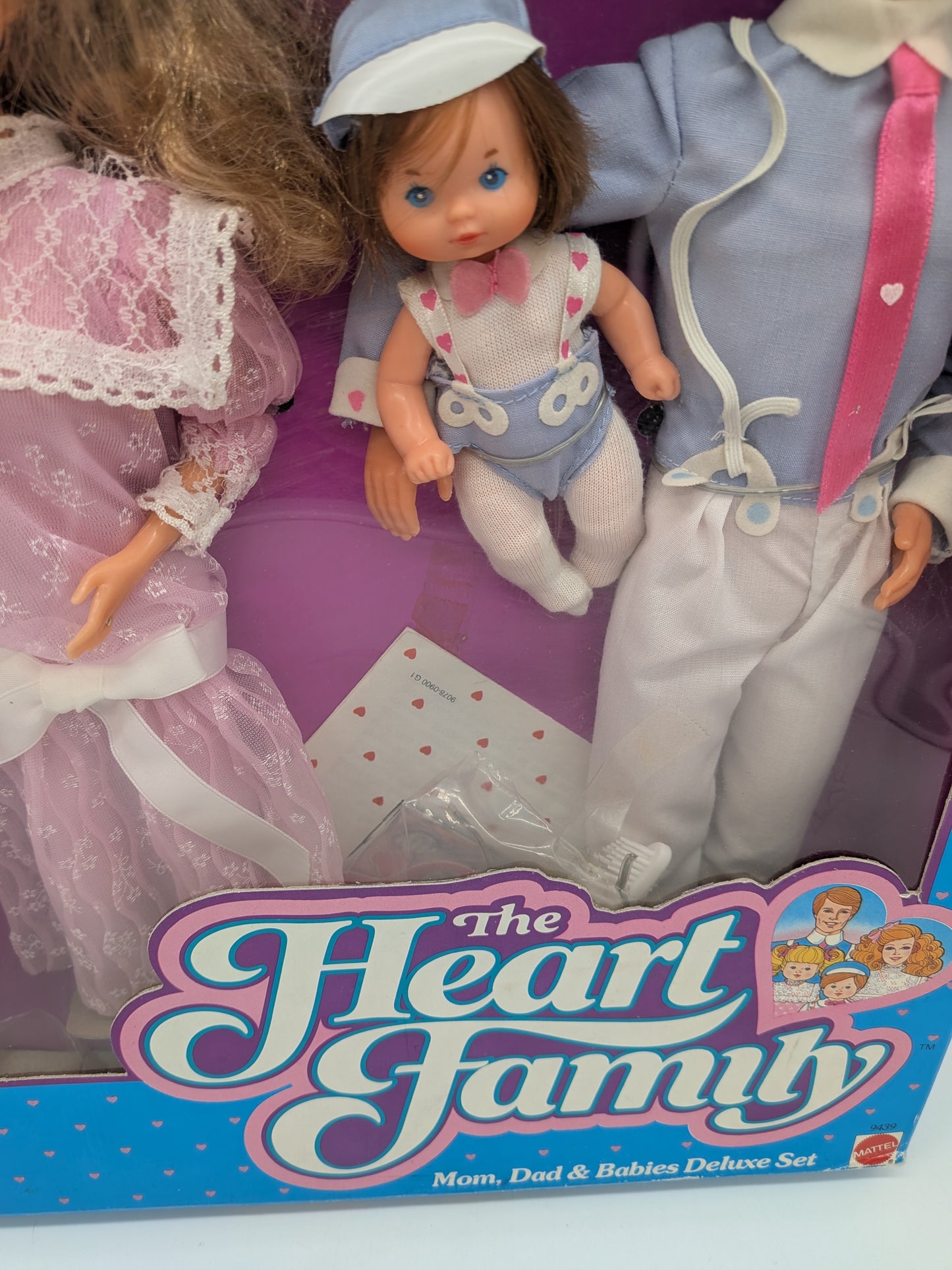 Mattel 1984 Barbie Doll's Friends! The Heart Family Mom, Dad & Babies Doll set