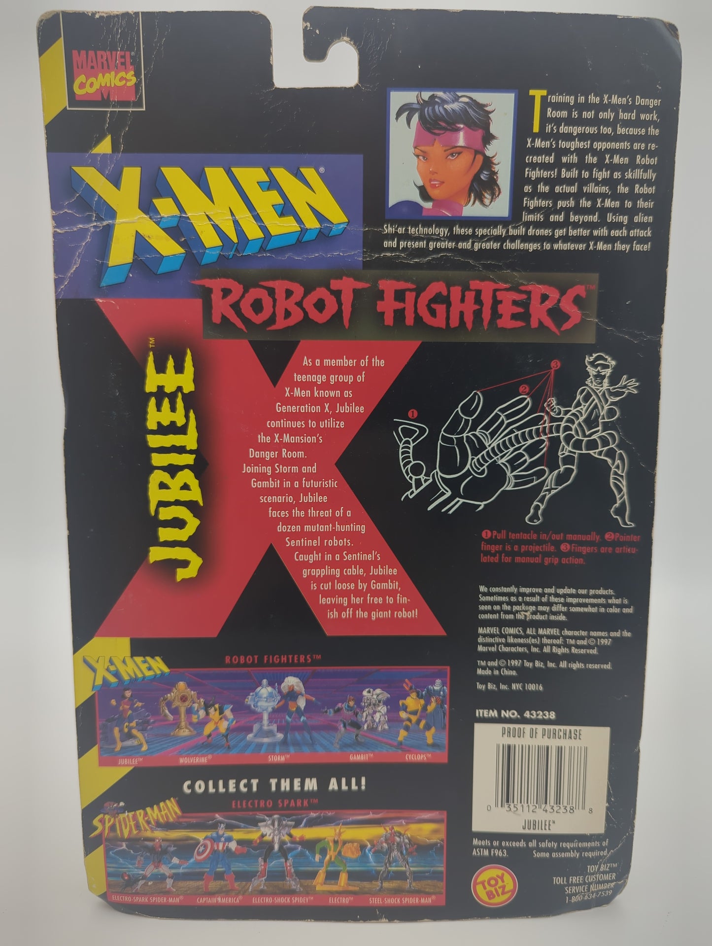 ToyBiz 1997 X-Men Robot Fighters Jubilee Action Figure