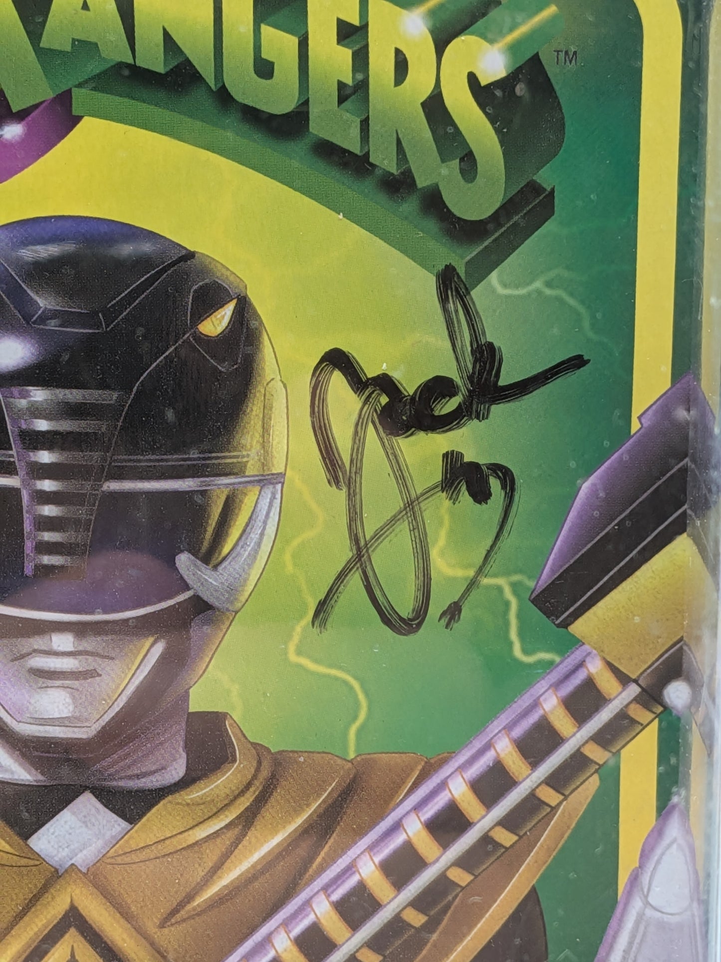 Super 7 2022 Mighty Morphin Power Rangers Black Ranger (Dragon Shield) Action Figure (Autographed)