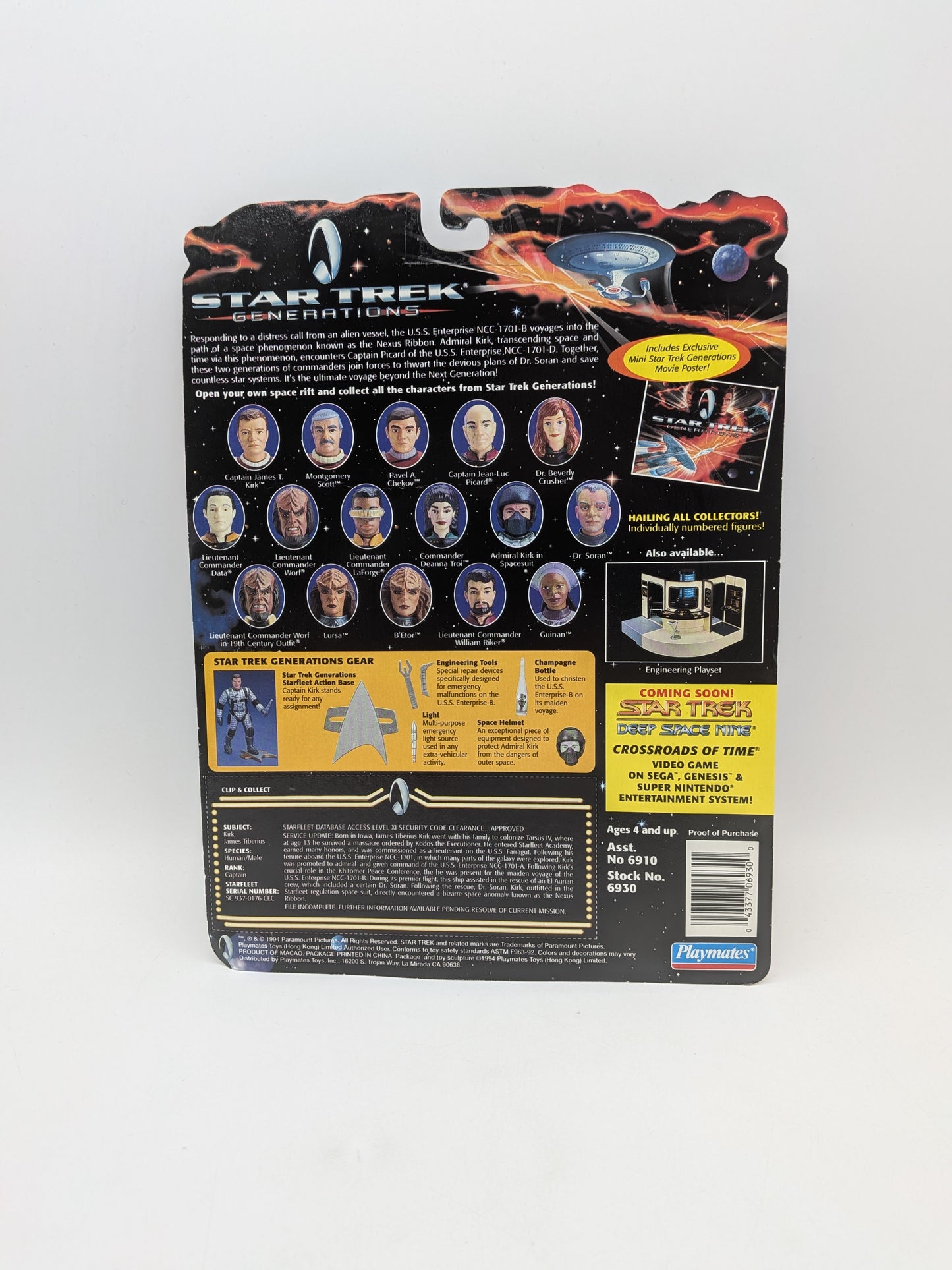 Playmates 1994 Star Trek Generations Captain James T. Kirk in Space Suit Action Figure