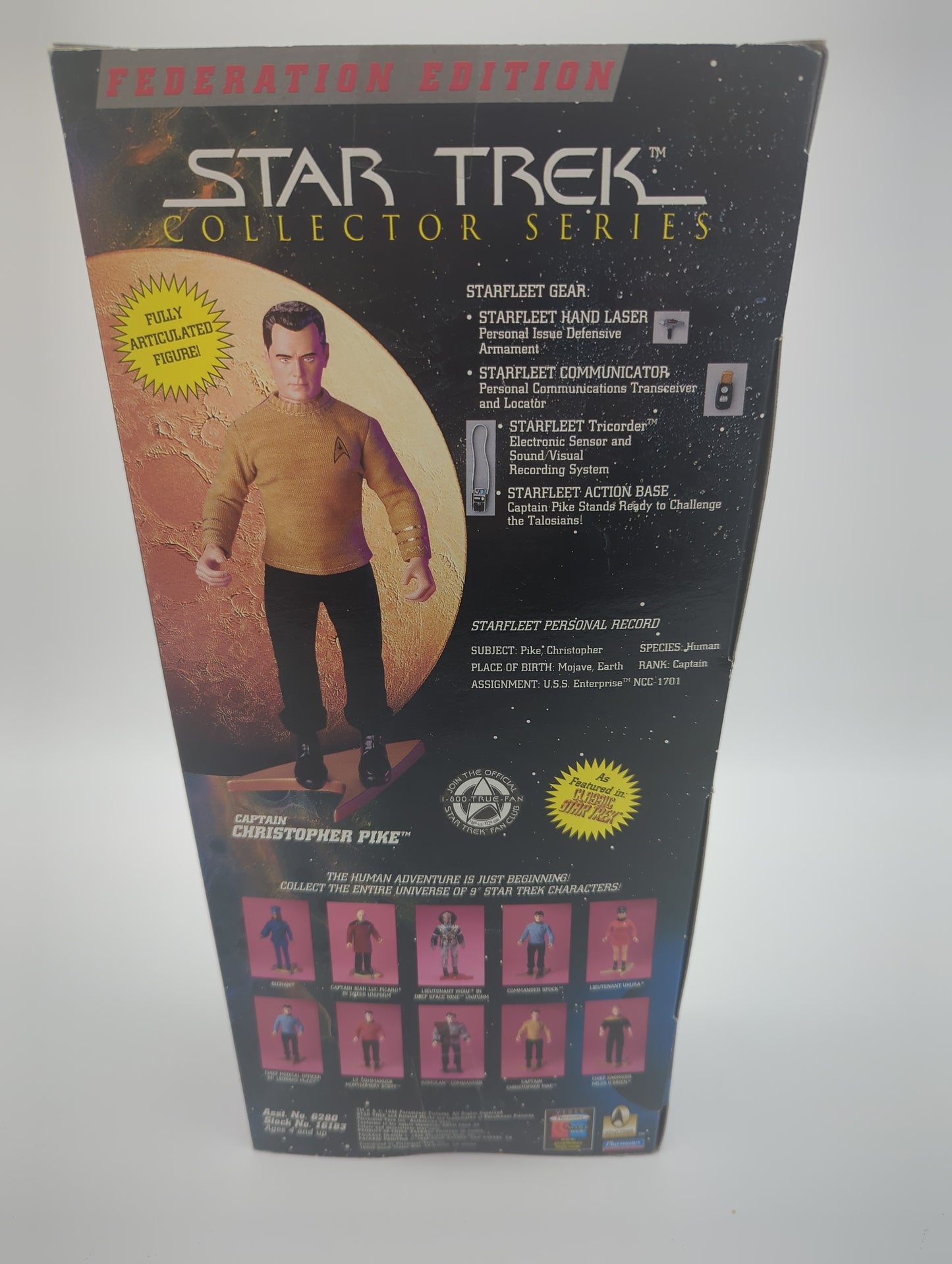 Playmates 1996 Star Trek Collector Series Captain Christopher Pike Action Figure