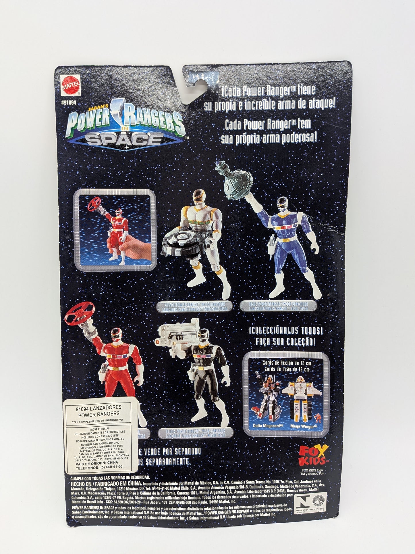 Mattel 2000 Power Rangers in Space Silver Lanzador Action Figure (Latin America Version)