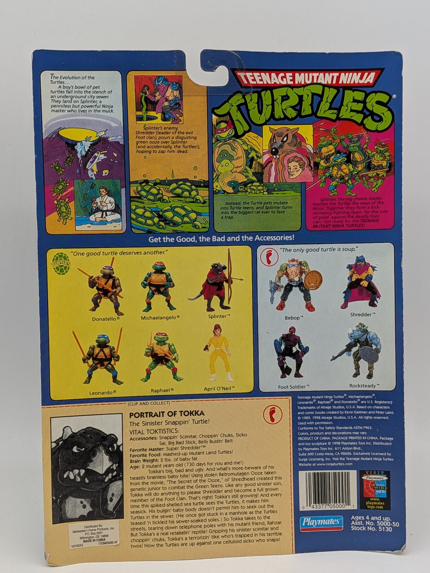 Playmates 1998 Teenage Mutant Ninja Turtles (TMNT) Tokka Action Figure