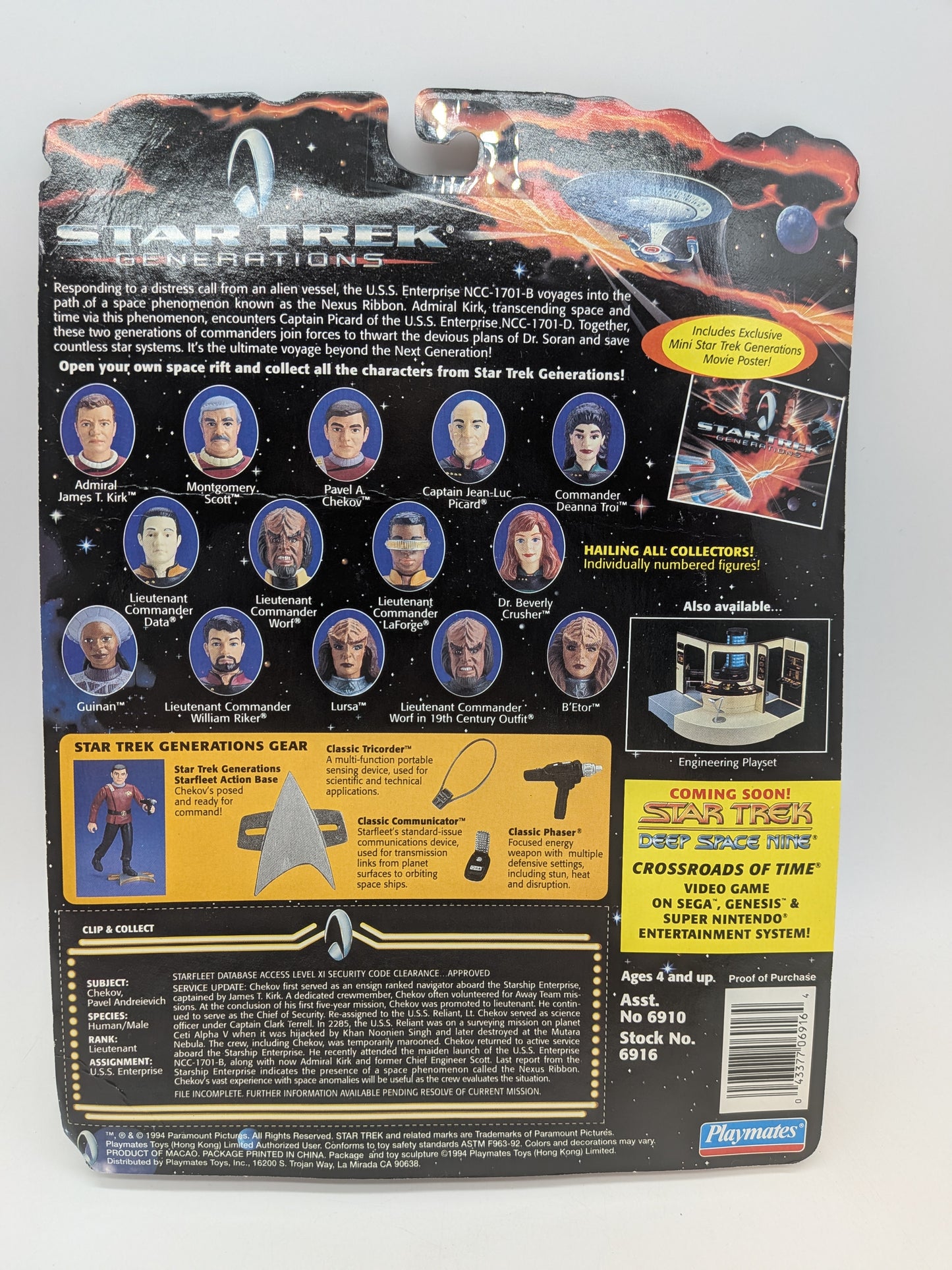 Playmates 1994 Star Trek Generations Pavel A. Chekov Action Figure