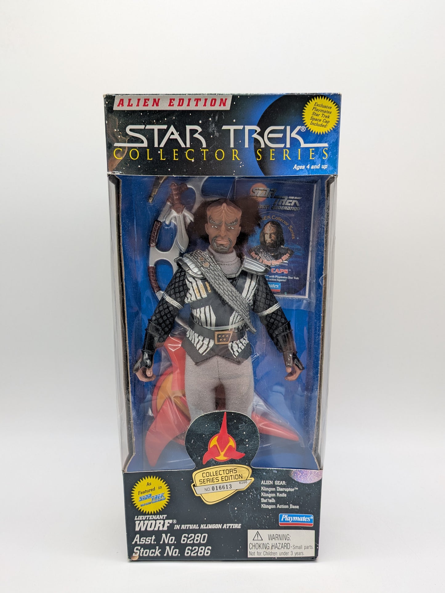 Playmates 1995 Star Trek Collector Series Worf 9" Action Figure