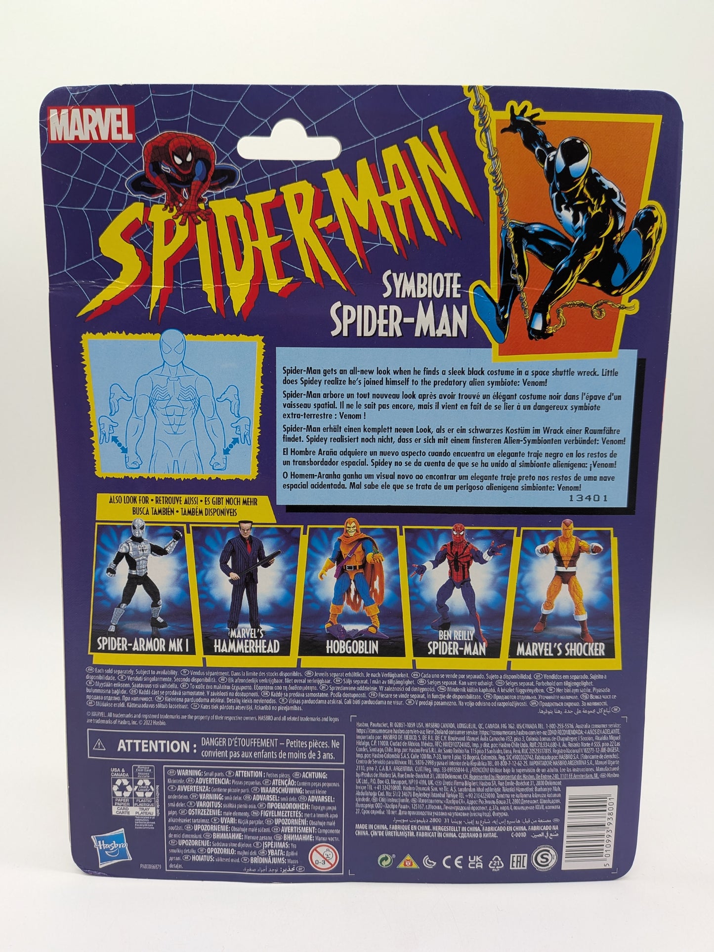 Hasbro 2022 Marvel Legends Retro Spider-Man Symbiote Spider-Man Action Figure