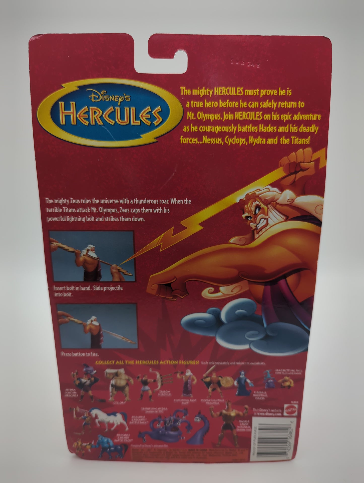 Mattel 1997 Disney Hercules Lightning Bolt Zeus Action Figure