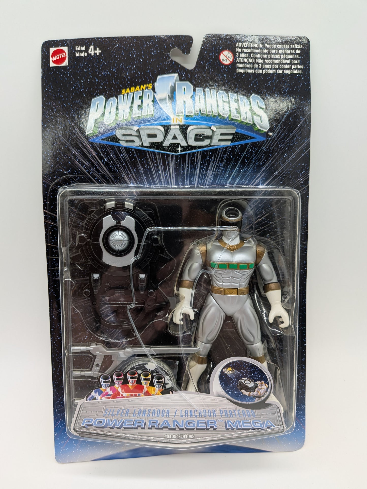 Mattel 2000 Power Rangers in Space Silver Lanzador Action Figure (Latin America Version)