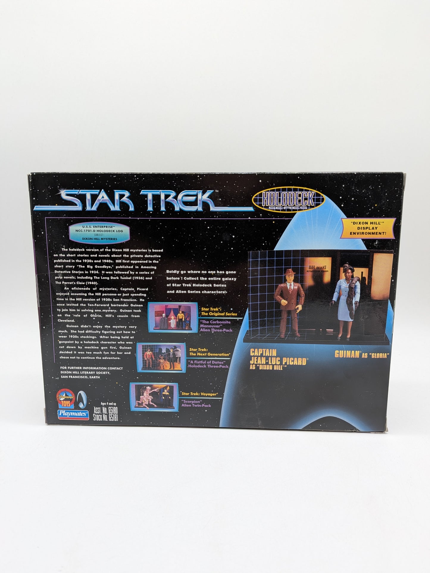 Playmates 1998 Star Trek Holodeck Series Captain Jean-Luc Picard as Dixon Hill and Guinan as Gloria Action Figures