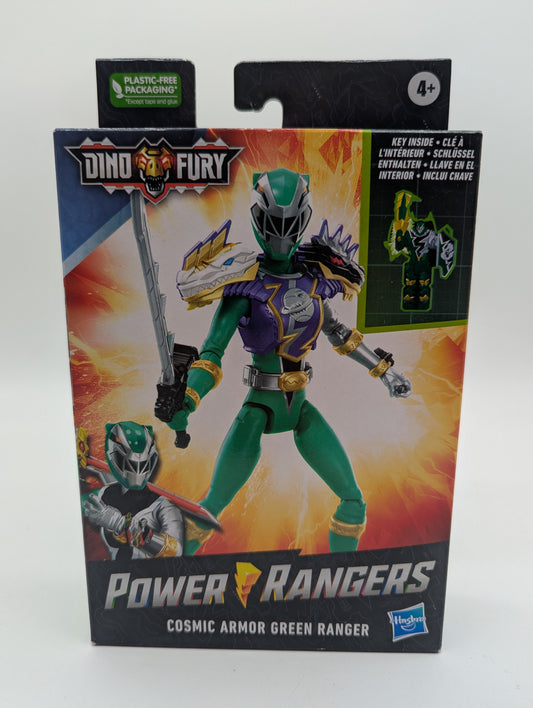 Hasbro 2023 Power Rangers Dino Fury Cosmic Armor Green Ranger Action Figure