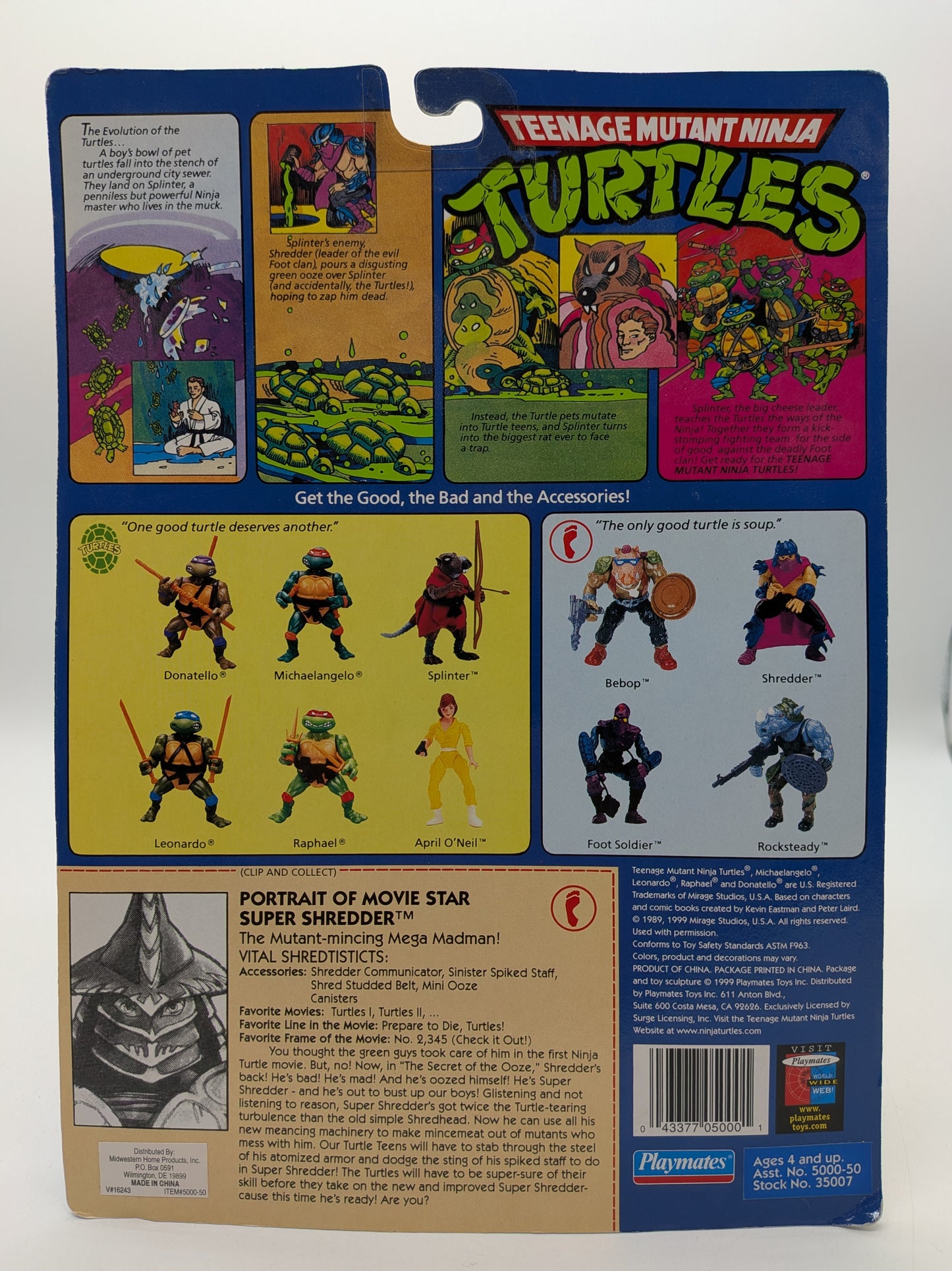 Playmates 1999 Teenage Mutant Ninja Turtles Movie Star Super Shredder Action Figure