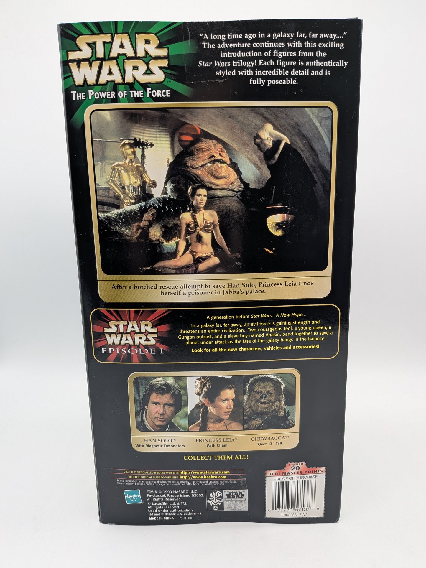 Hasbro 1999 Star Wars The Power of the Force Princess Leia with Chain 12" Figure
