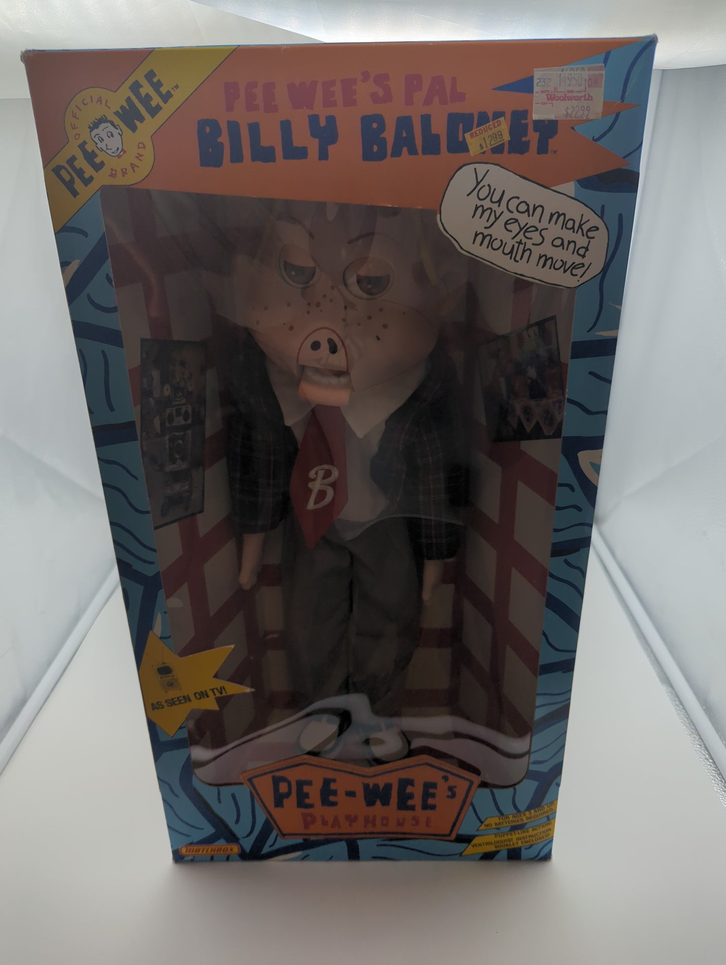 Matchbox 1988 Pee-Wee’s Playhouse 18” Billy Baloney Ventriloquest Doll