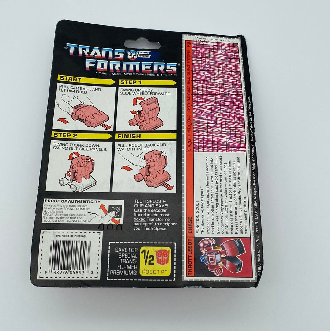 1986 Gen 1 Transformers Throttlebot Chase